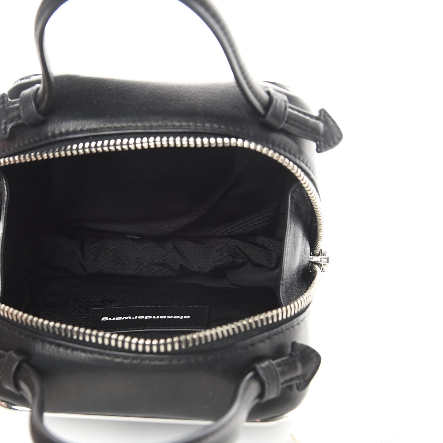 Supple Calfskin Halo Top Handle Bag Black
