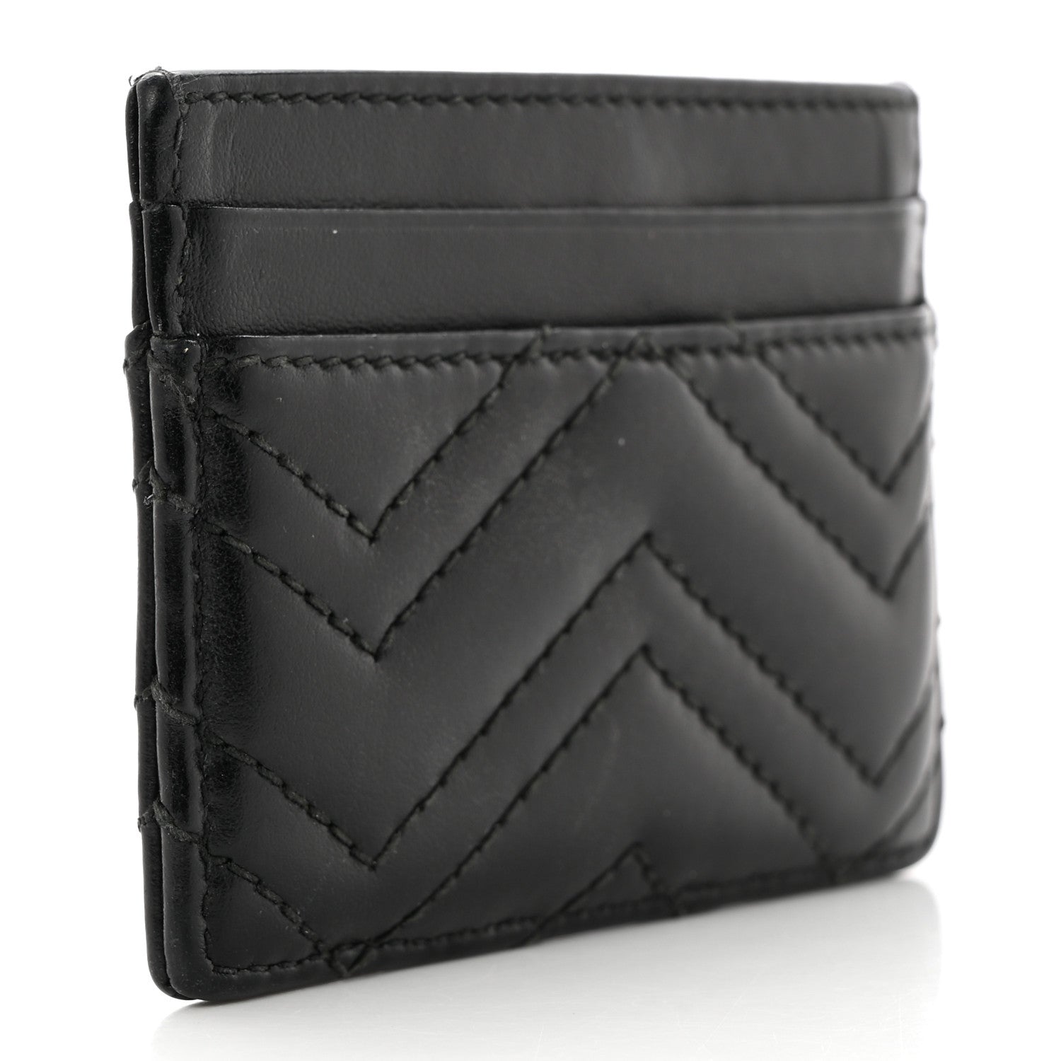 Gucci Calfskin Matelasse GG Marmont Card Holder Black 3 of 8