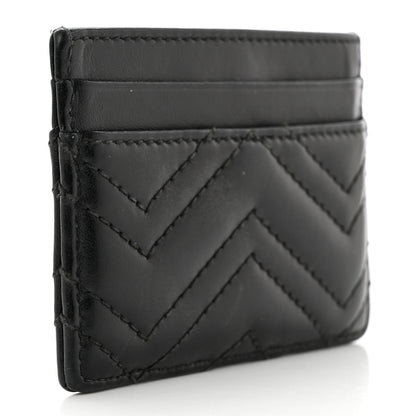Gucci Calfskin Matelasse GG Marmont Card Holder Black 3 of 8