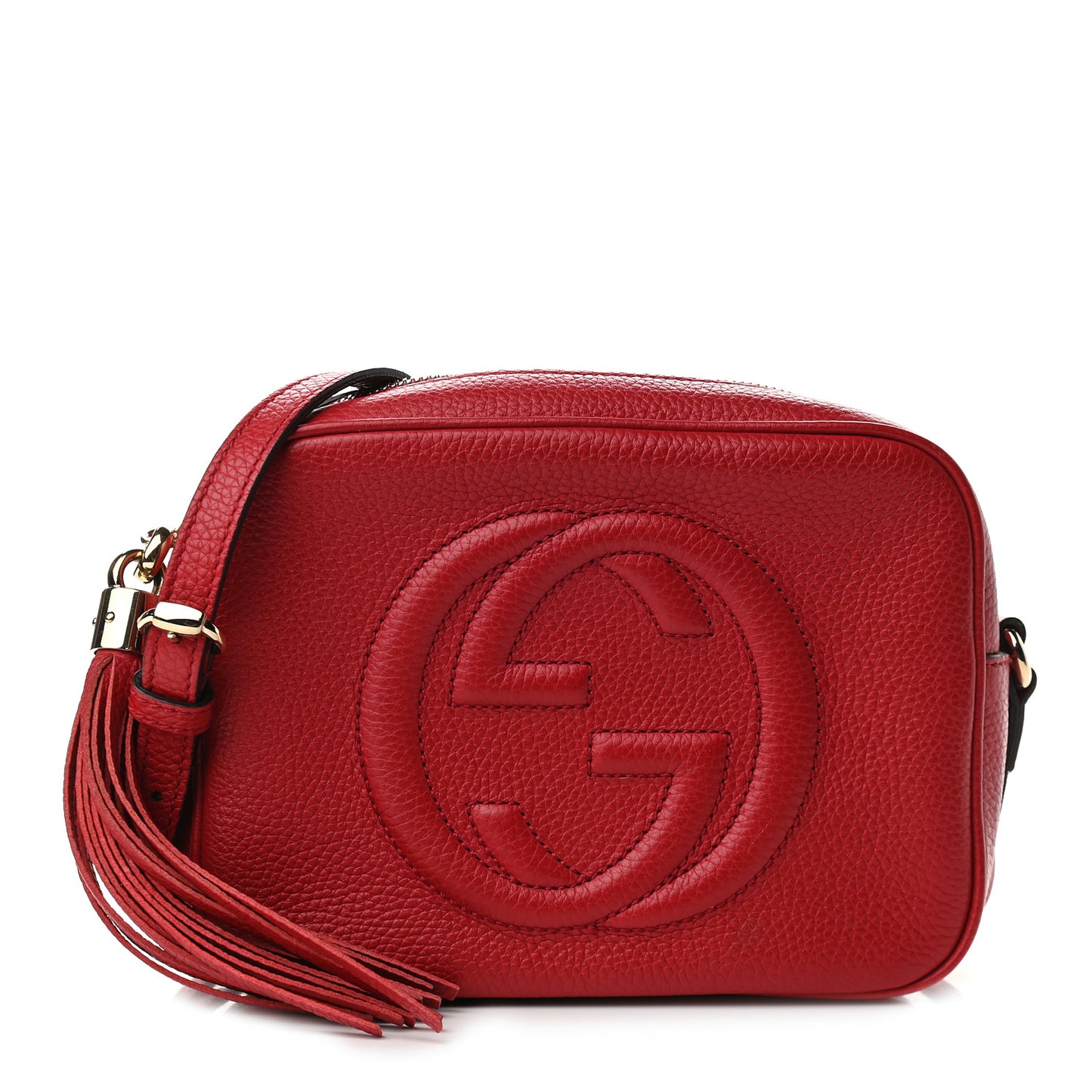 Pebbled Calfskin Small Soho Disco Bag Tabasco Red