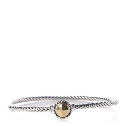 David Yurman Sterling Silver 18K Yellow Gold 3mm Chatelaine Bracelet 1 of 5