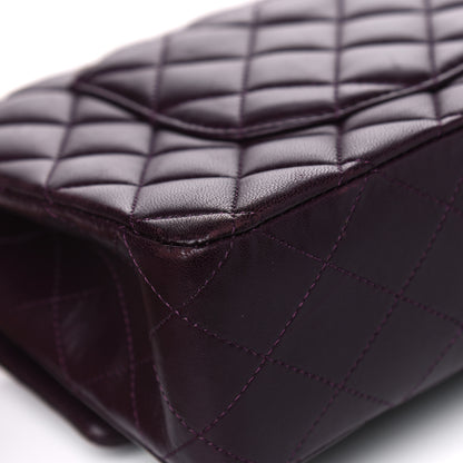 Chanel Lambskin Quilted Medium Double Flap Purple 9 of 10