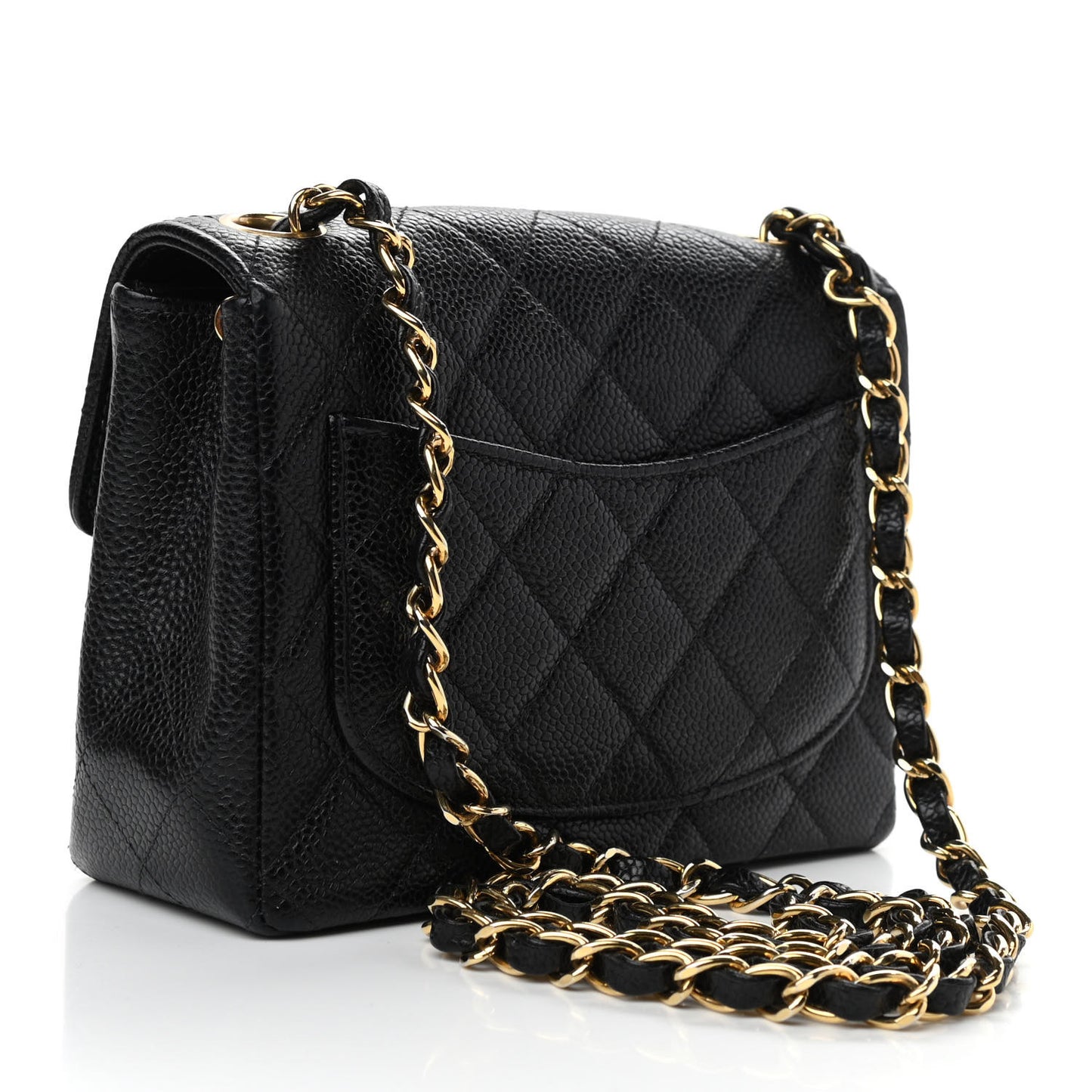 Caviar Quilted Mini Square Flap Black