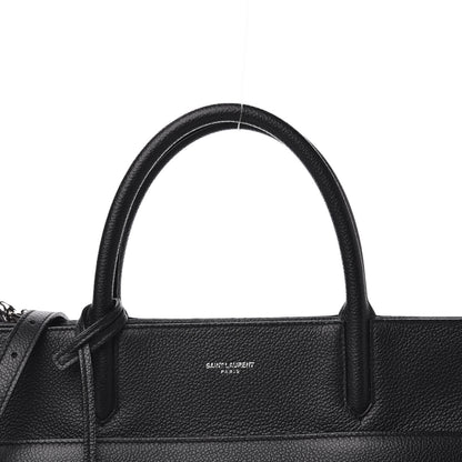 Saint Laurent Grained Calfskin Medium Rive Gauche Cabas Black 10 of 11