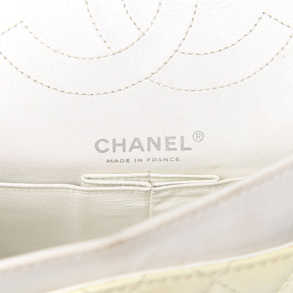 Chanel Patent Distressed Calfskin Quilted 2.55 Reissue 225 Flap White 6 of 10