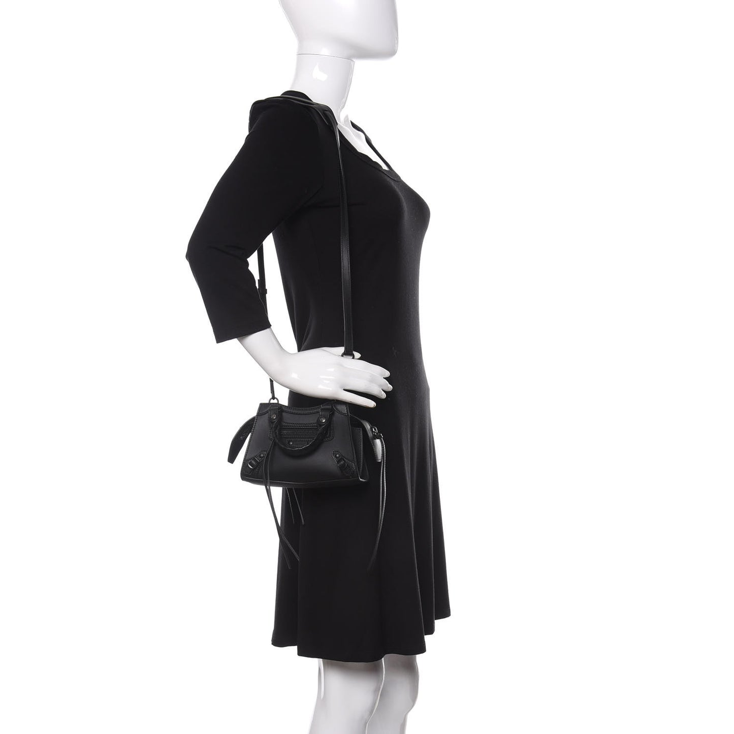 Smooth Calfskin Neo Classic Black Hardware Nano City Crossbody Black