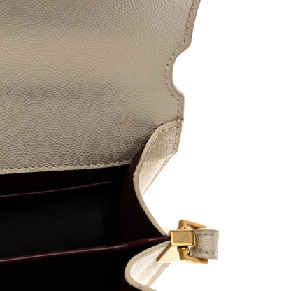 Saint Laurent Smooth Calfskin Medium Classic Monogram Cassandra Top Handle Crema Soft Rouge Legion 15 of 15