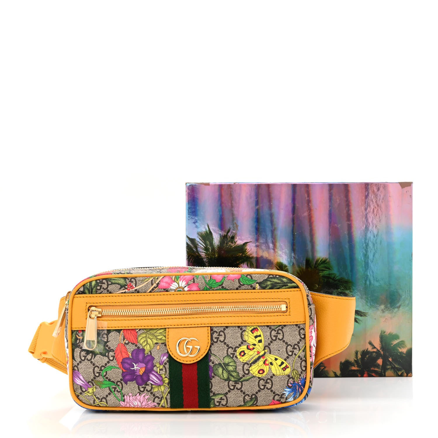 Gucci GG Supreme Monogram Flora Medium Ophidia Belt Bag Beige Multicolor Crop 11 of 11