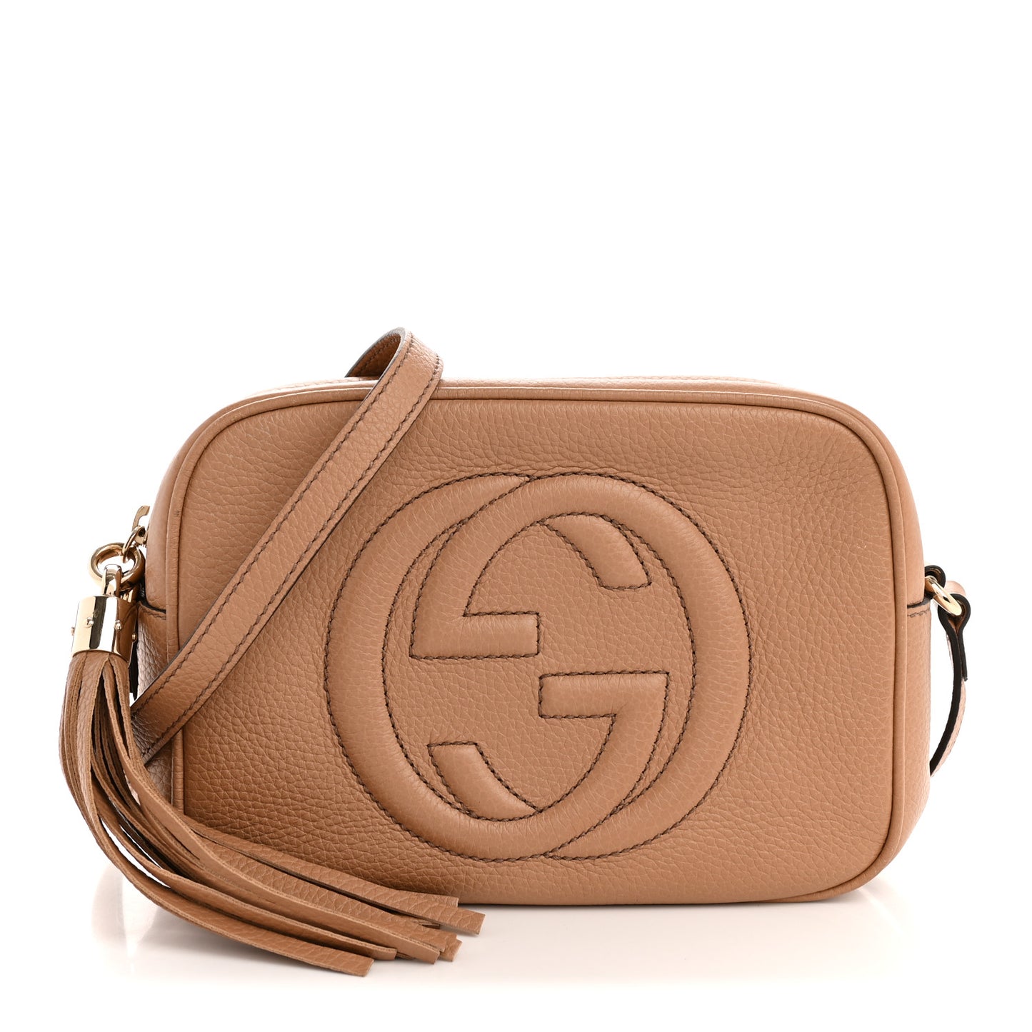 Pebbled Calfskin Small Soho Disco Bag Camelia