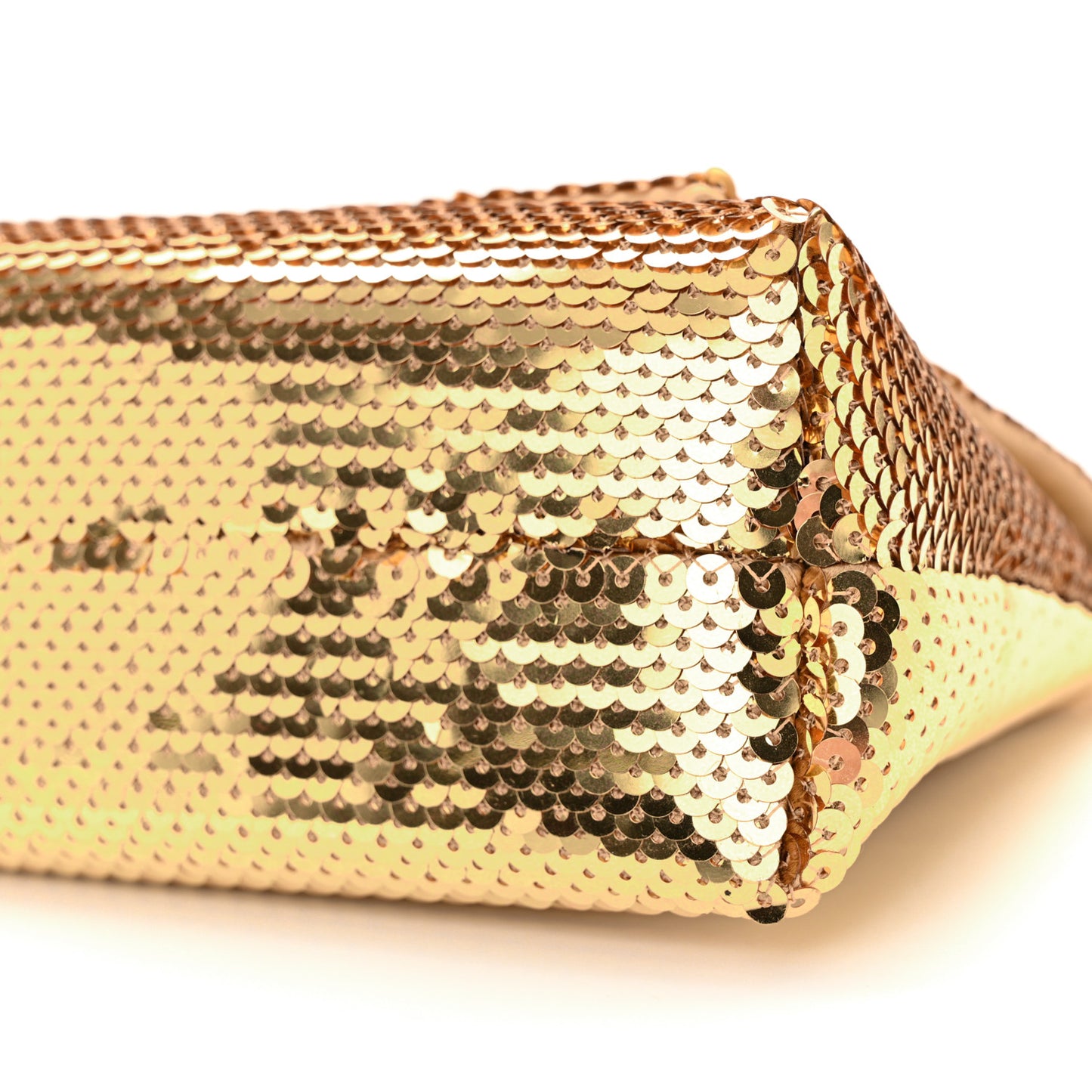Sequin Mini Label Shoulder Bag Gold