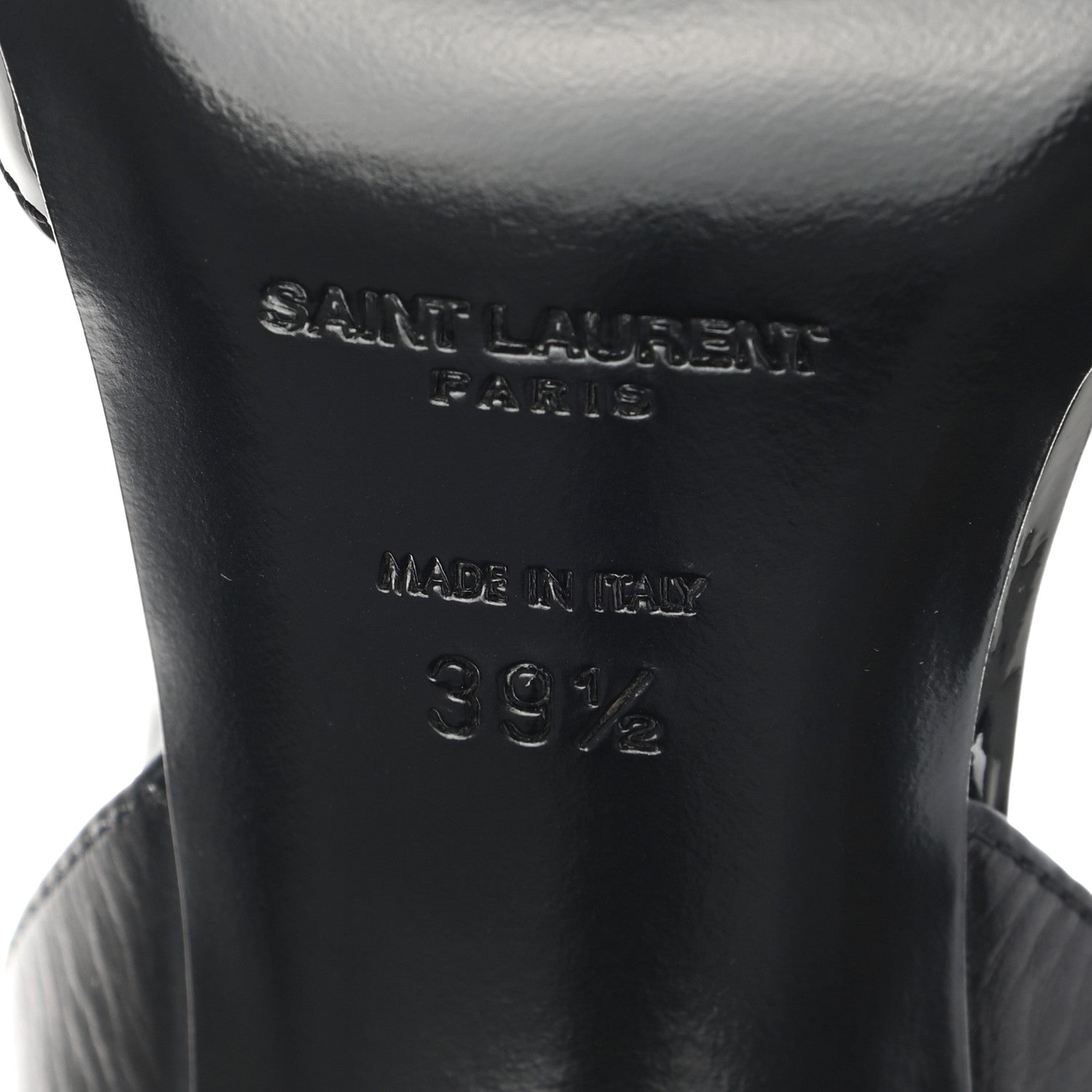 Saint Laurent Patent Calfskin Anouk 95 Ankle Wrap Sandals 39.5 Black 6 of 9