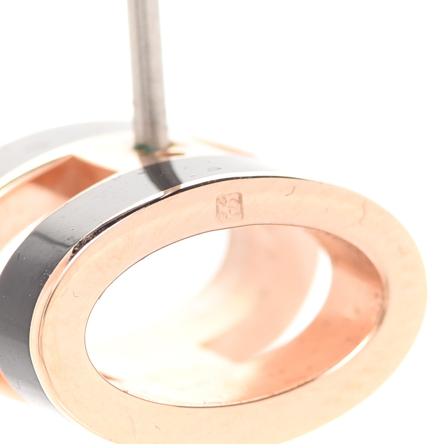 Hermes Rose Gold Lacquered Pop H Earrings Black 5 of 6