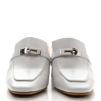 Hermes Calfskin Blossom Mules 37 White 2 of 10