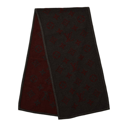 Louis Vuitton Cashmere Lambswool Monogram Scarf Grey 2 of 3