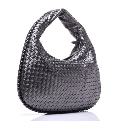 Bottega Veneta Metallic Nappa Intrecciato Medium Veneta Hobo Pewter 3 of 8