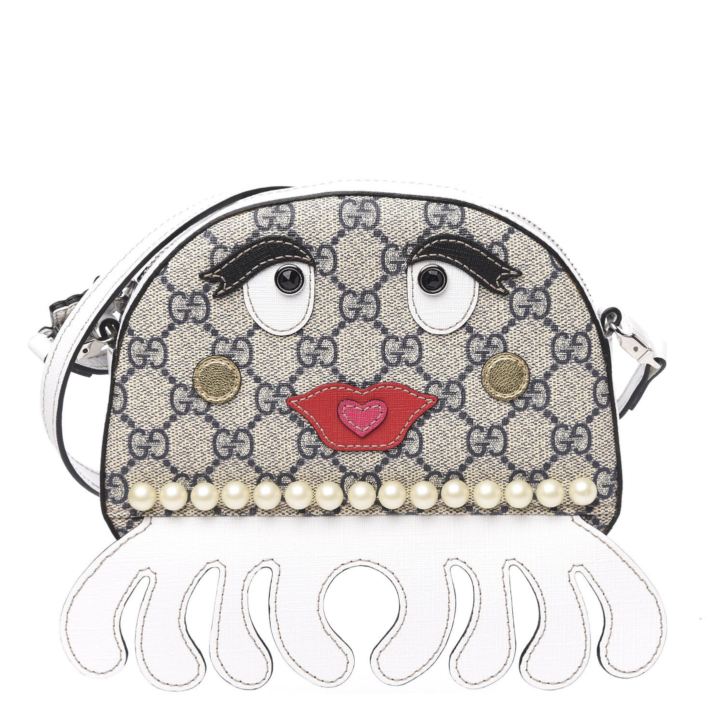 GG Supreme Monogram Childrens Octopus Messenger Bag White