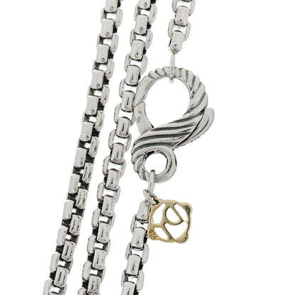 David Yurman Sterling Silver 14K Yellow Gold Long Box Chain Necklace 4 of 5