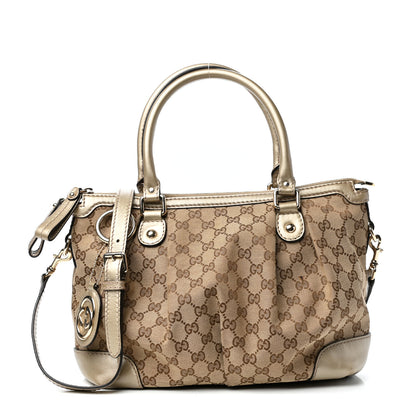 Gucci Monogram Medium Sukey Top Handle Bag Golden Beige 1 of 11