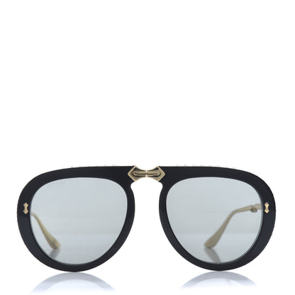 Gucci Acetate Crystal Foldable Aviator Sunglasses GG0307S Black 2 of 9
