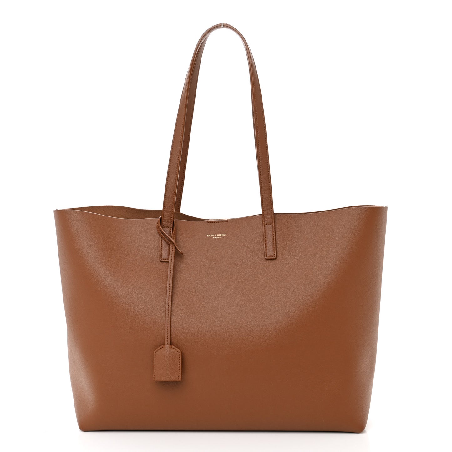 Calfskin Large Shopping Tote Dark Tan