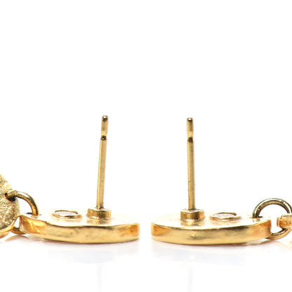 Chanel Pearl Crystal Papyrus Drop Strand Earrings Gold Blue 3 of 4
