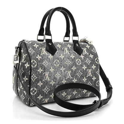 Louis Vuitton Denim Monogram Jacquard Speedy Bandouliere 25 3 of 9