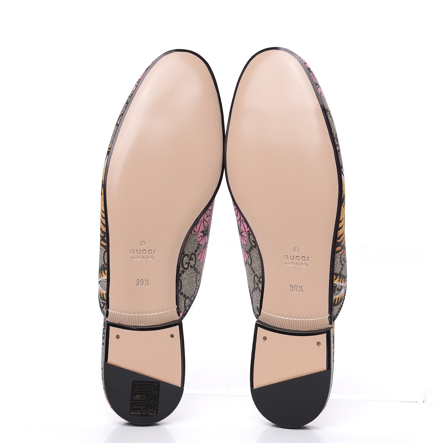 Gucci GG Supreme Monogram Bengal Womens Princetown Slippers 39.5 Beige Crop Pink 5 of 9