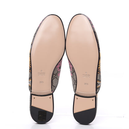 Gucci GG Supreme Monogram Bengal Womens Princetown Slippers 39.5 Beige Crop Pink 5 of 9