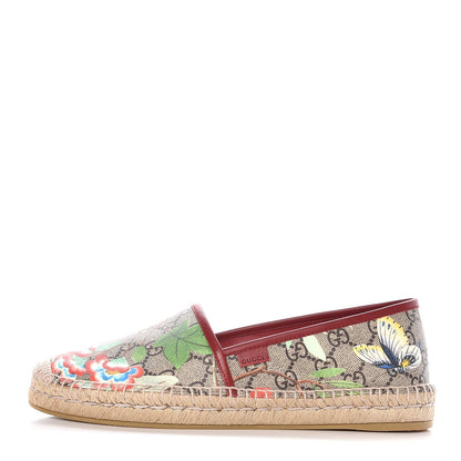 Gucci GG Supreme Monogram Tian Womens Espadrilles 41 Beige Multicolor Red 1 of 10