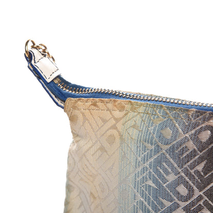 Fendi Canvas Ombre Logo Chain Strap Pochette Blue White 13 of 16
