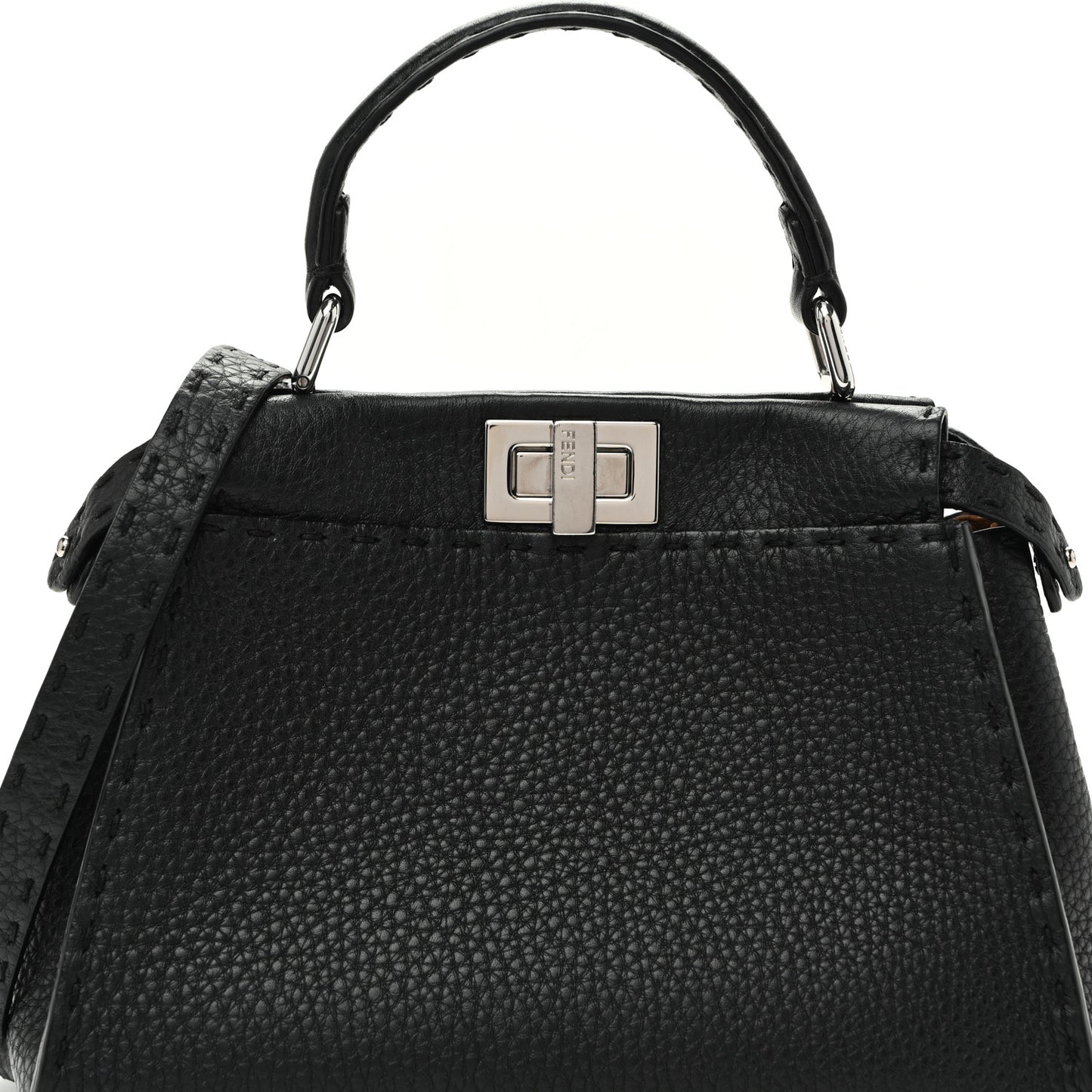 Cuoio Romano Selleria Bi-Color Mini Peekaboo Iconic Satchel Black Mou