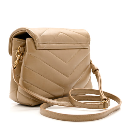 Saint Laurent Calfskin Y Quilted Monogram Toy Loulou Crossbody Bag Latte 2 of 10