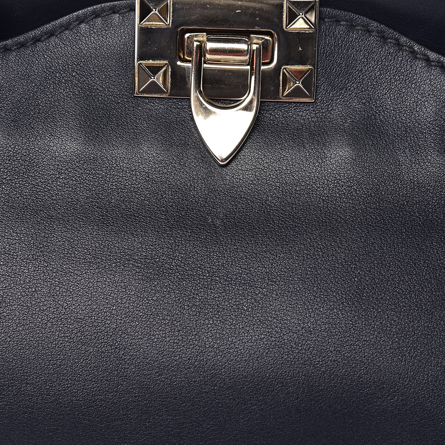 Valentino Garavani Vitello Small Rockstud Tote Marine 9 of 15