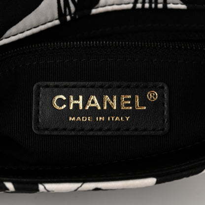 Chanel Canvas Printed Deer Coco Mini Single Flap White Black 6 of 10