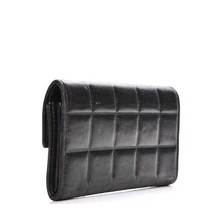 Chanel Lambskin Chocolate Bar Quilted Wallet Black 3 of 8