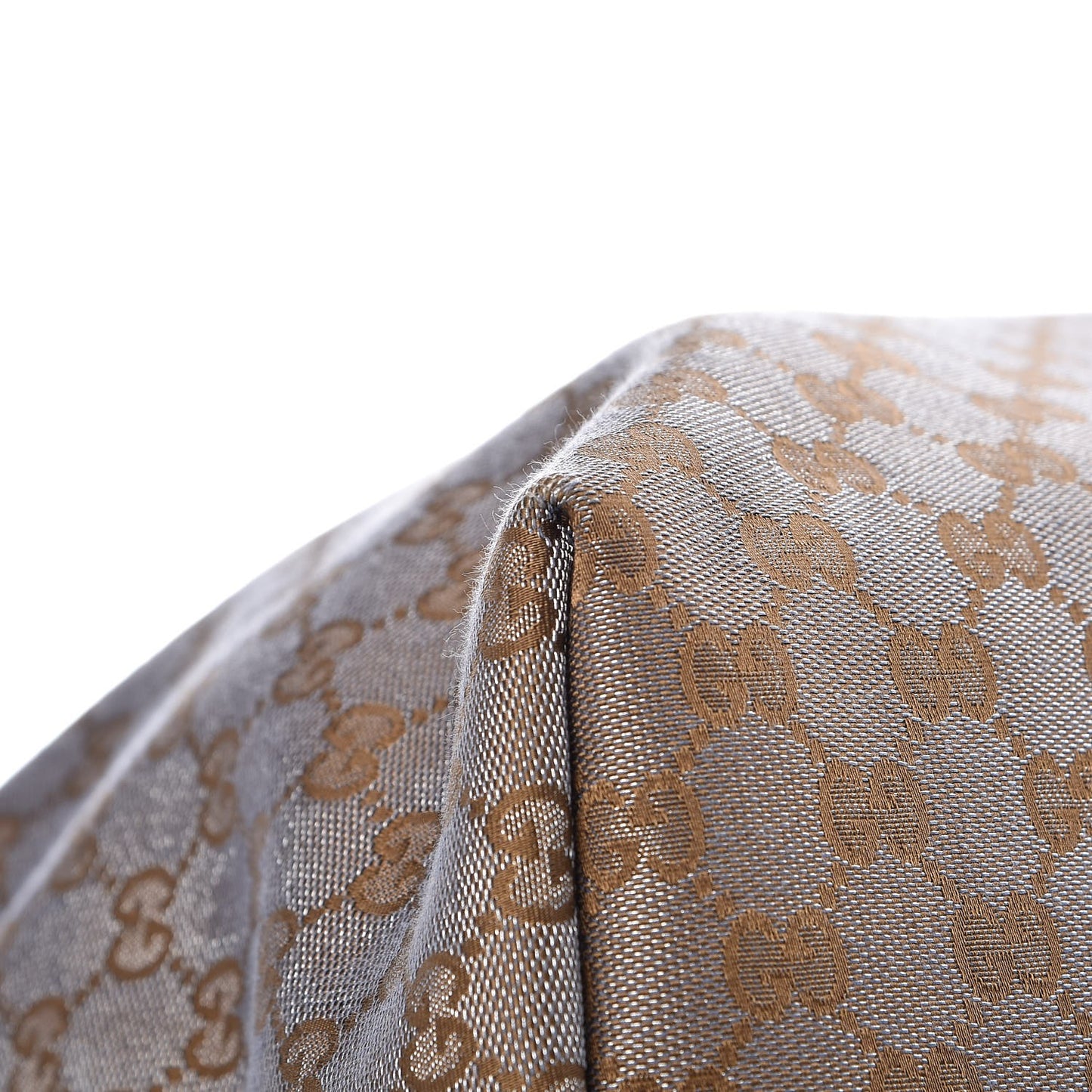 Metallic Monogram Canvas Tote Brown