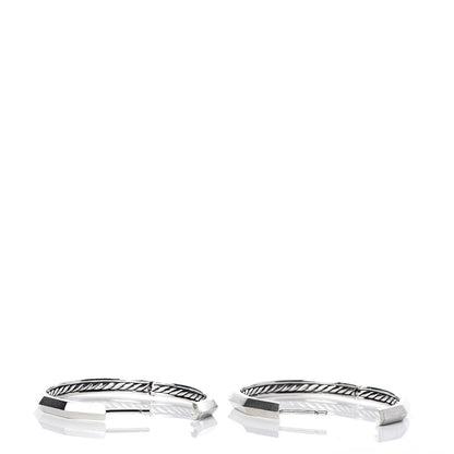David Yurman Sterling Silver Stax Hoop Earrings 3 of 4