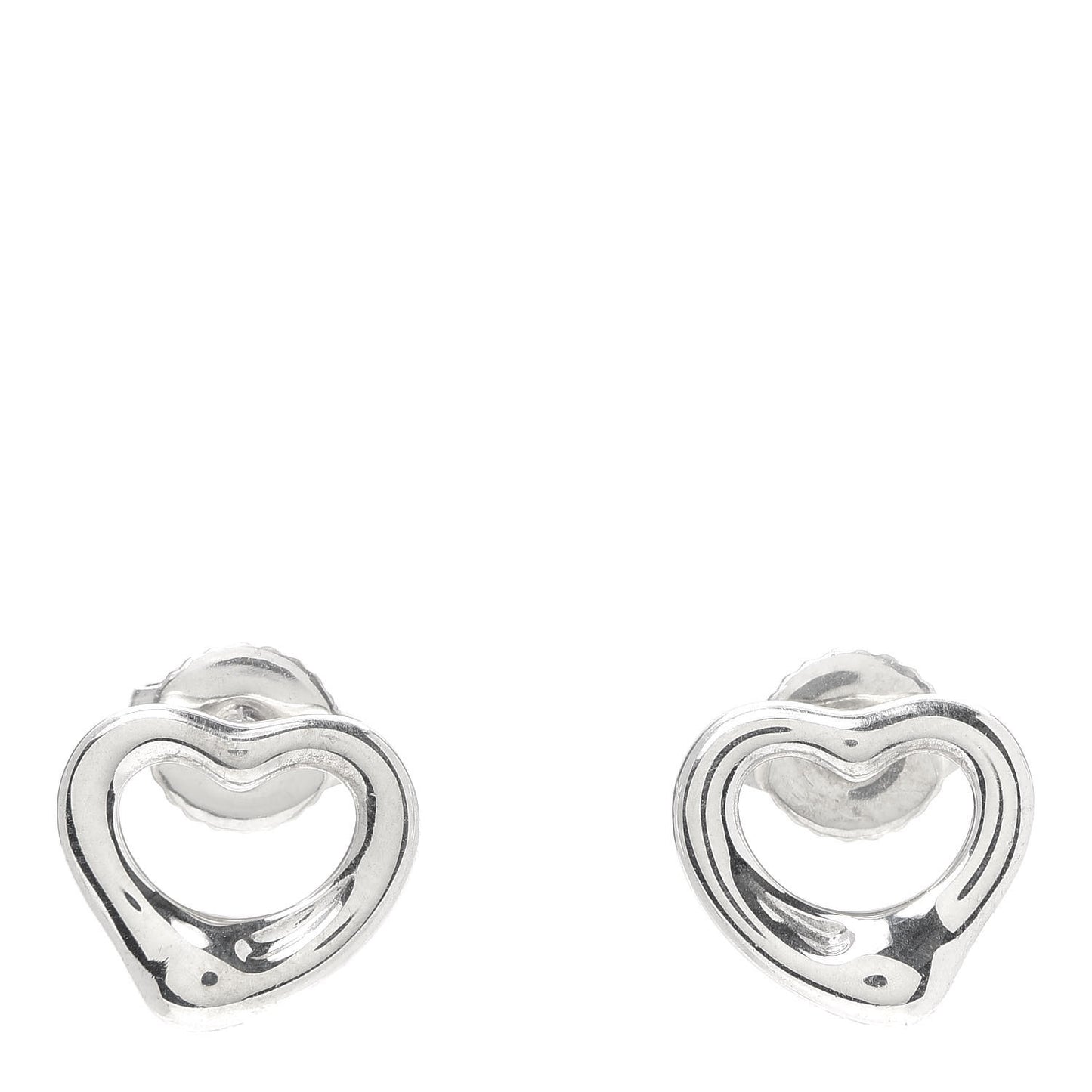 Sterling Silver 11mm Elsa Peretti Open Heart Earrings