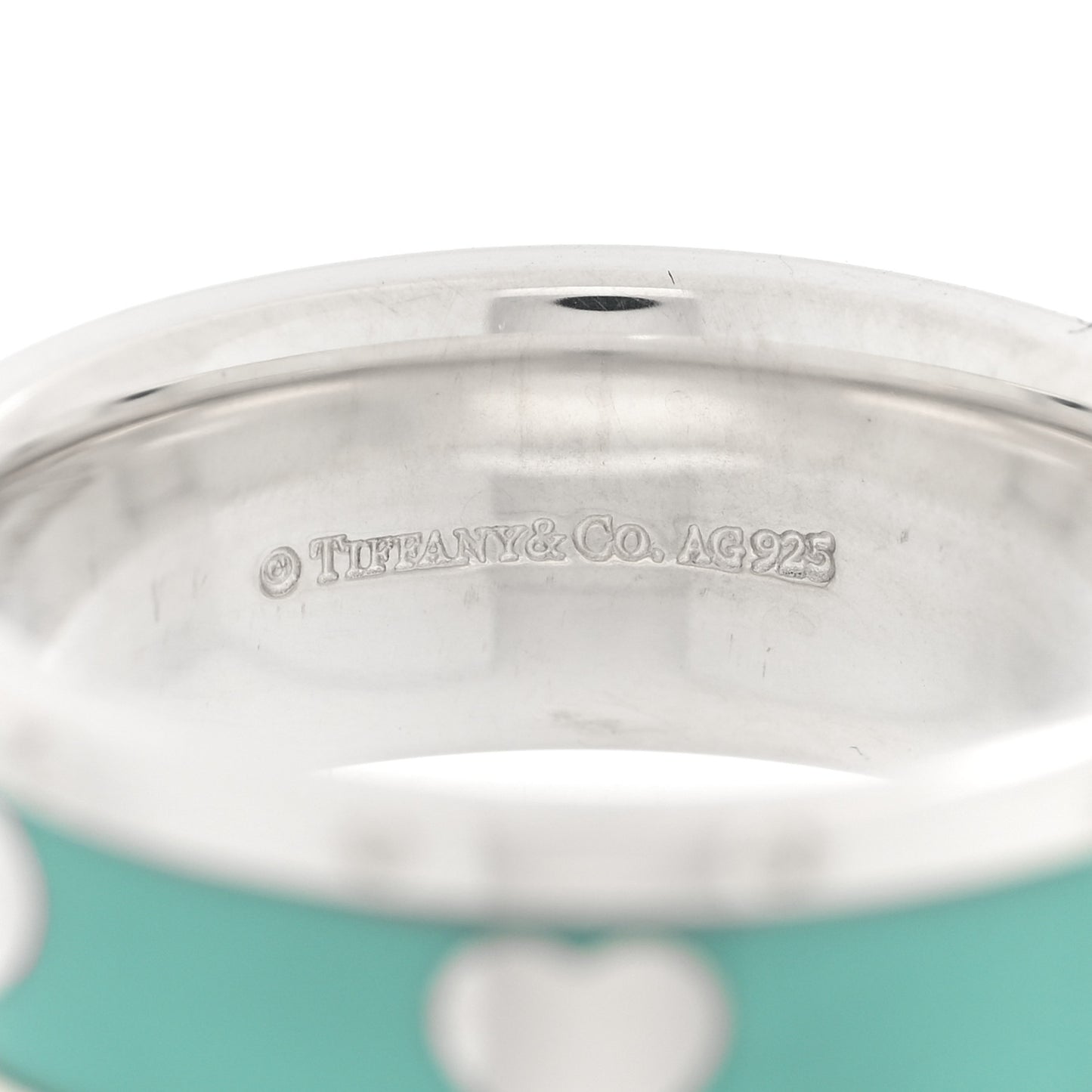 Sterling Silver Enamel Wide Heart Ring Blue 58 8.5 Blue