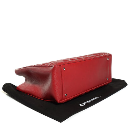 Chanel Caviar Quilted XL Grand Shopping Tote GST Red 4 of 7