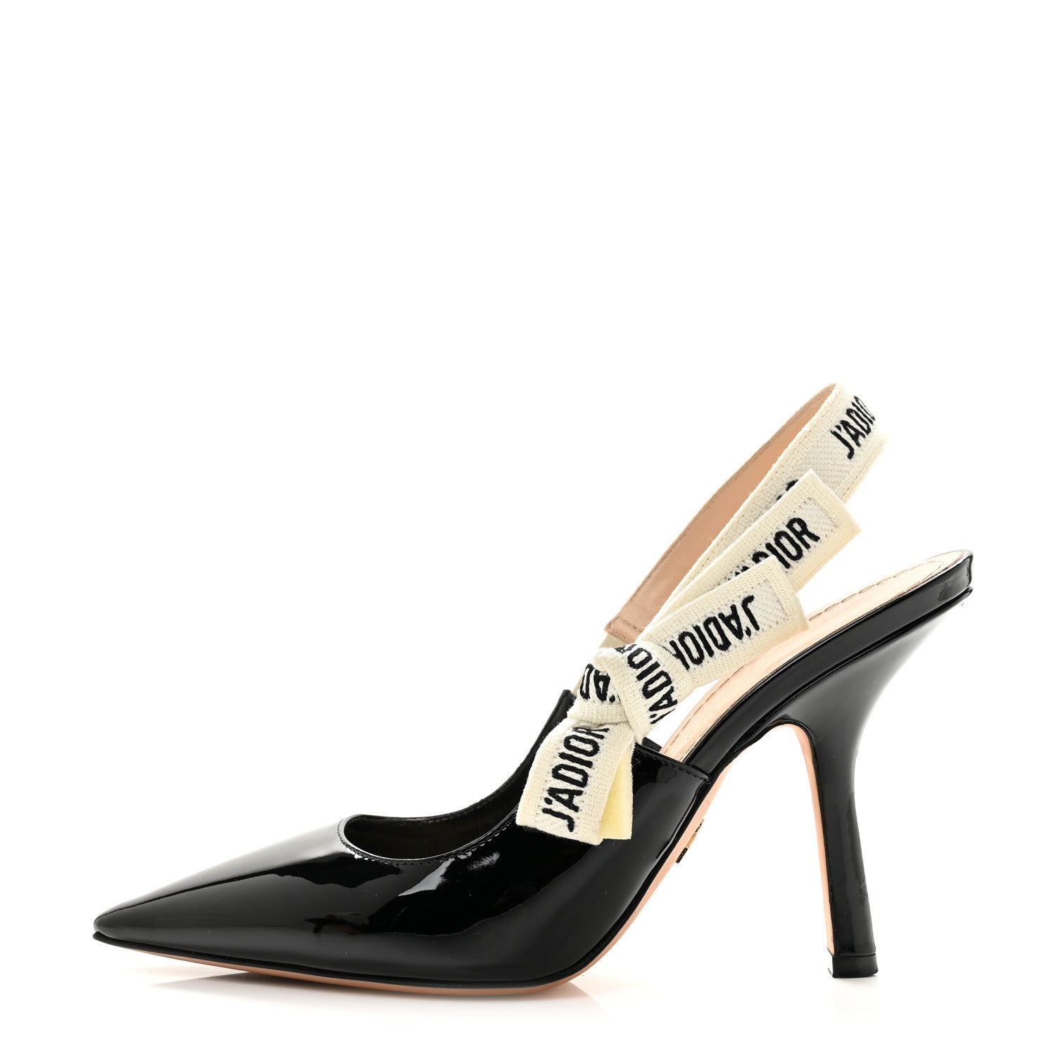 Christian Dior Patent Ribbon J'Adior Slingback 100mm Pumps 37 Black 1 of 10