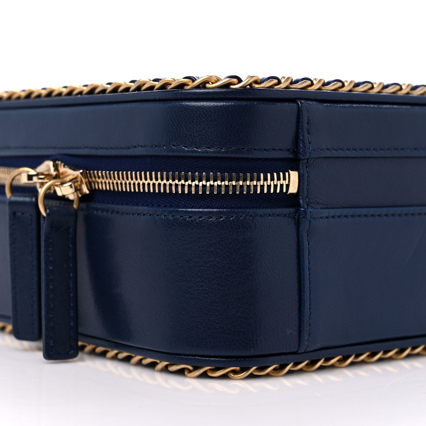 Goatskin Quilted Medium CC Filigree Vanity Case Navy