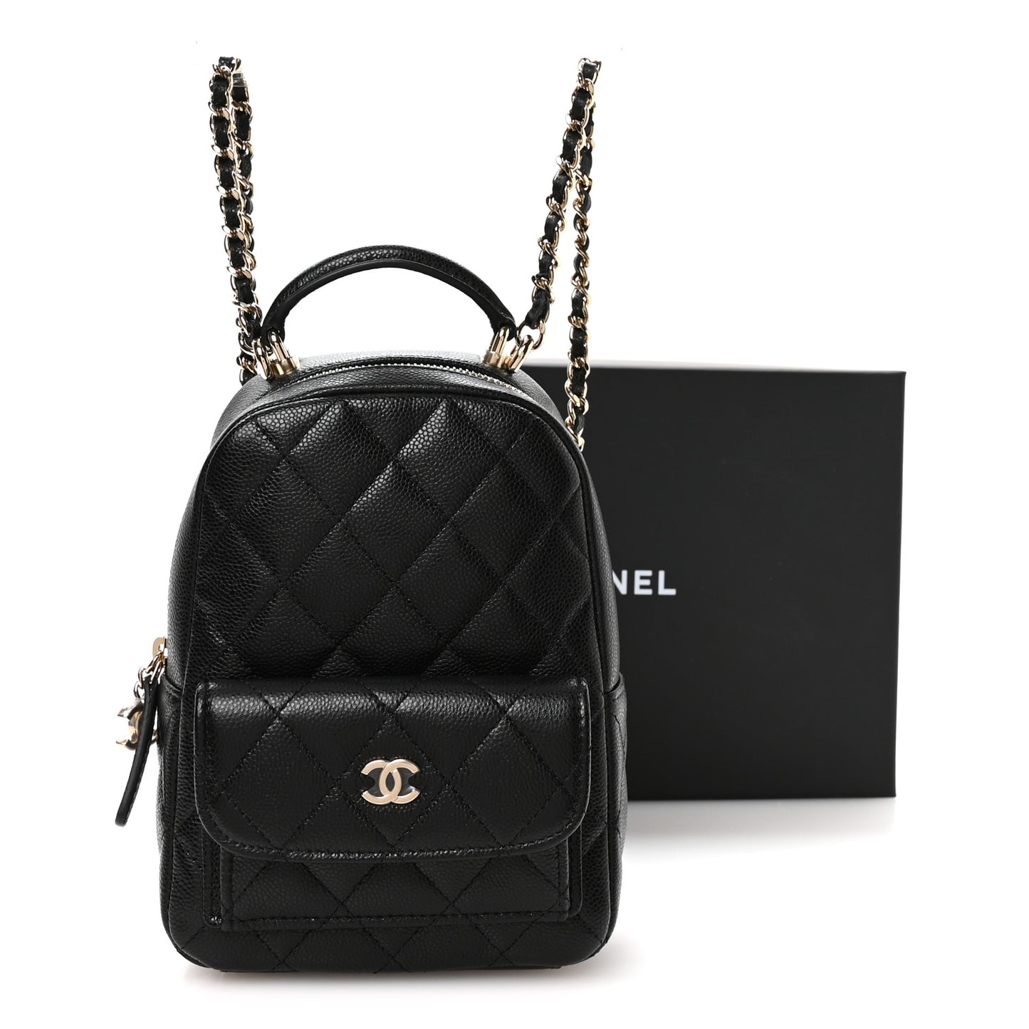 Caviar Quilted CC Mini Classic Backpack Black