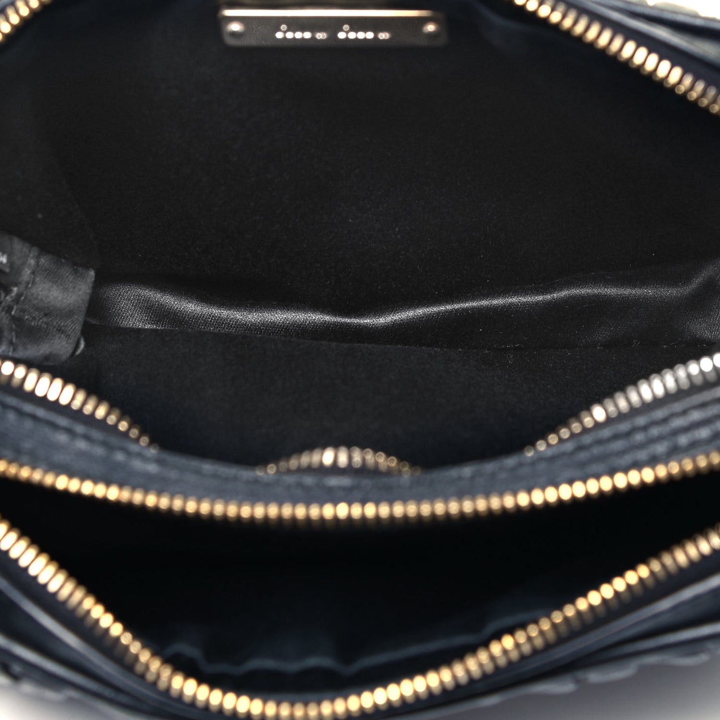 Nappa Matelasse Double Zip Pochette Clutch Black