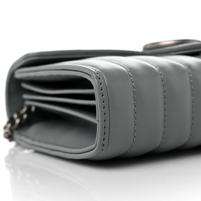 Gucci Calfskin Matelasse Aria GG Marmont Chain Wallet Deep Grey 8 of 10