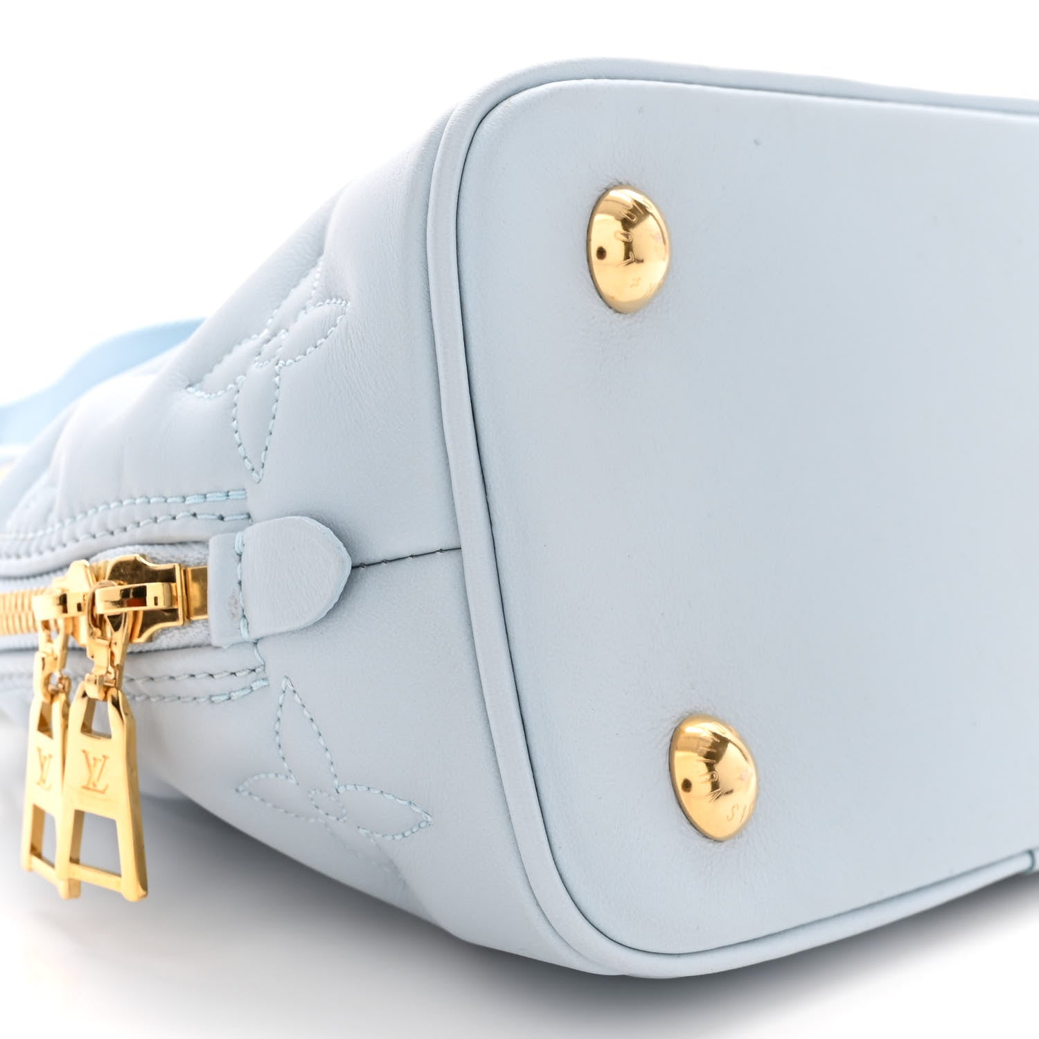 Louis Vuitton Calfskin Bubblegram Alma BB Ice Blue 8 of 10
