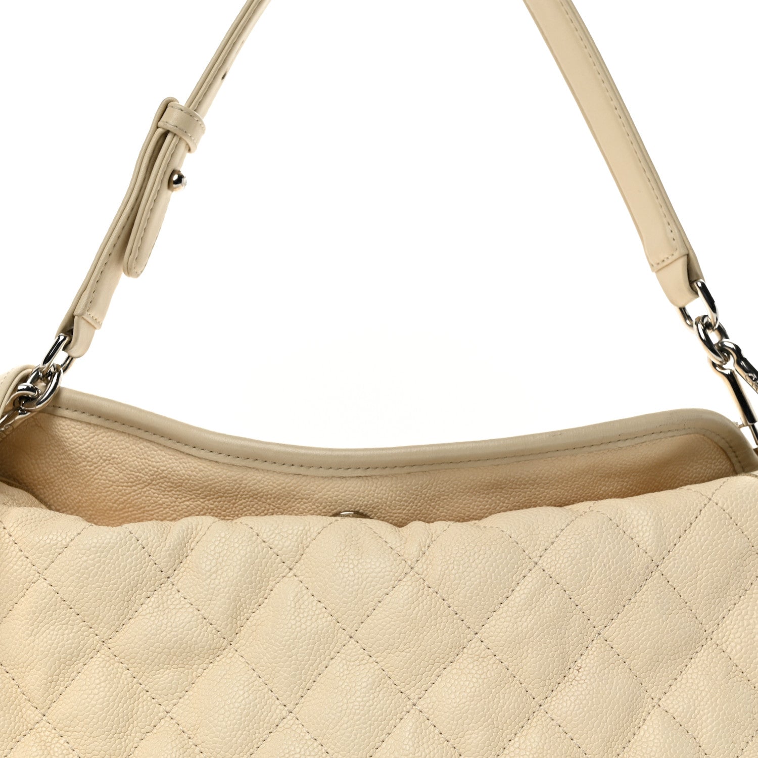 Chanel Caviar Quilted French Riviera Hobo Beige 8 of 12