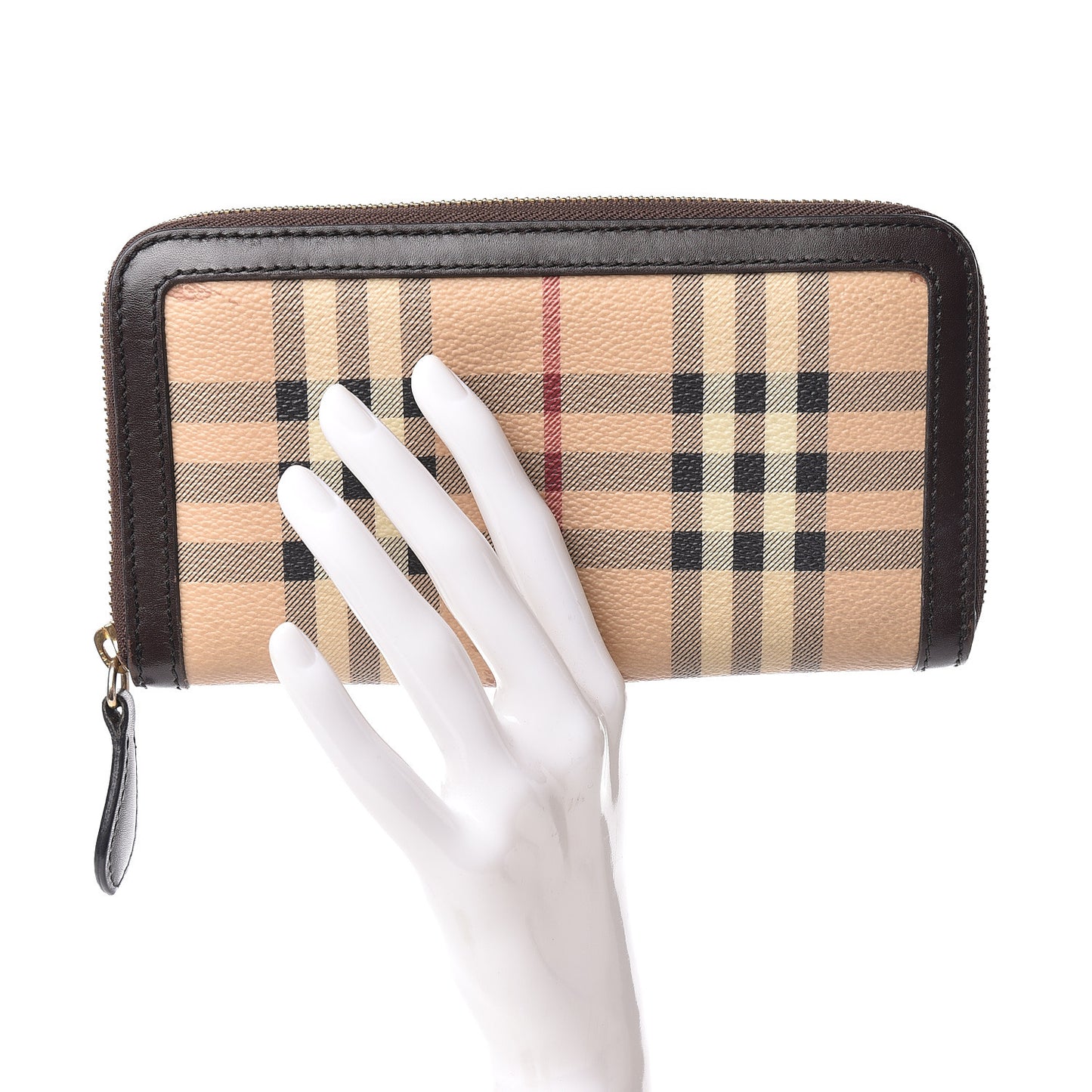 Haymarket Check Large Ziggy Zip Around Wallet Chocolate