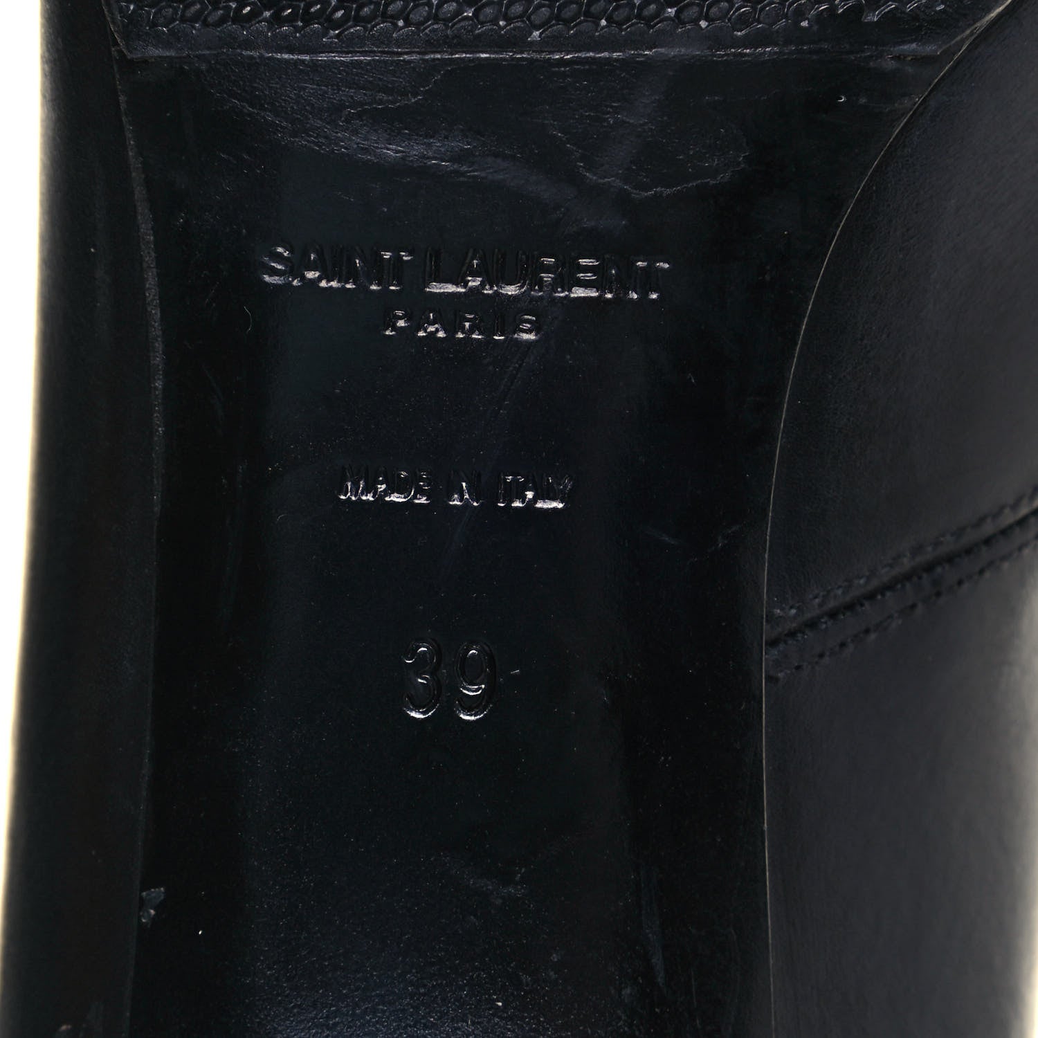 Saint Laurent Calfskin Cat 50 Laced Boots 39 Black 6 of 11
