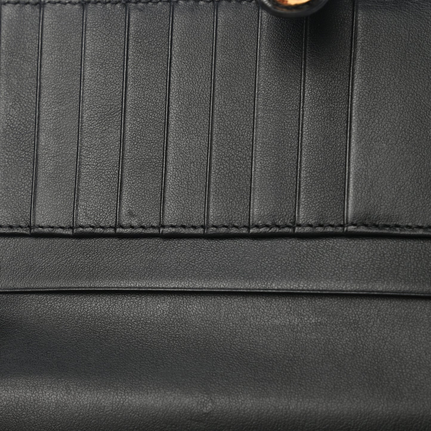 Calfskin Medusa Long Wallet Black